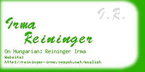 irma reininger business card